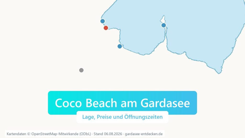 Lagekarte des Coco Beach am Gardasee als Titelbild mit Markenleiste